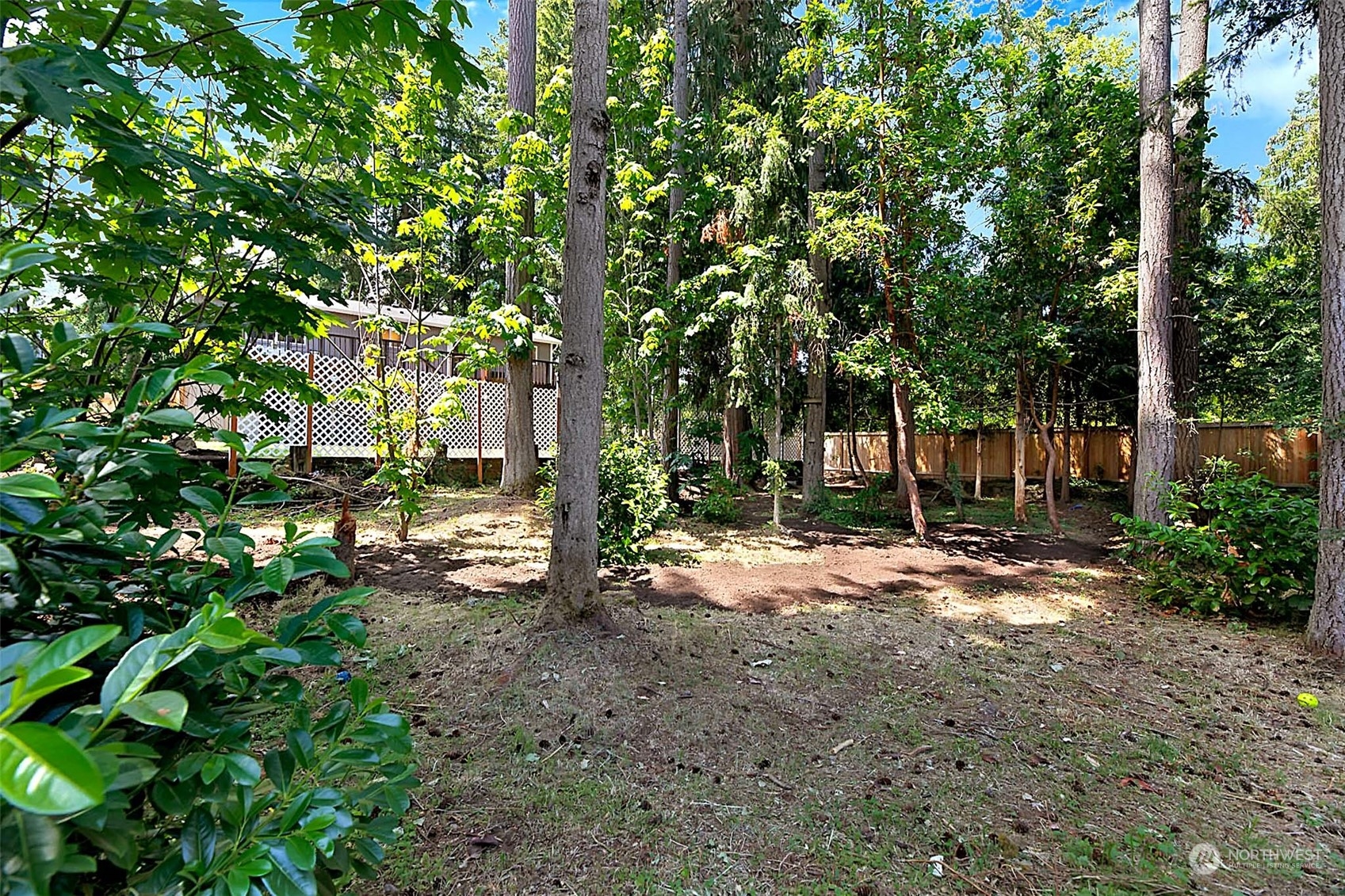 907 Harvest Road Bothell, WA 98012 - Photo 25 of 28 a view of a yard with plants and trees