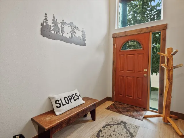 a view of a hallway with entryway