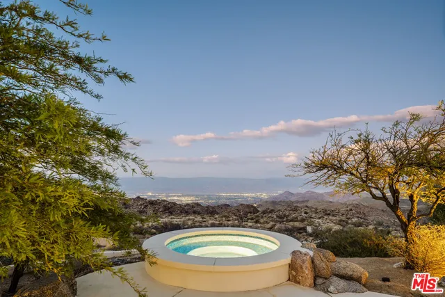 a view of a city with mountain