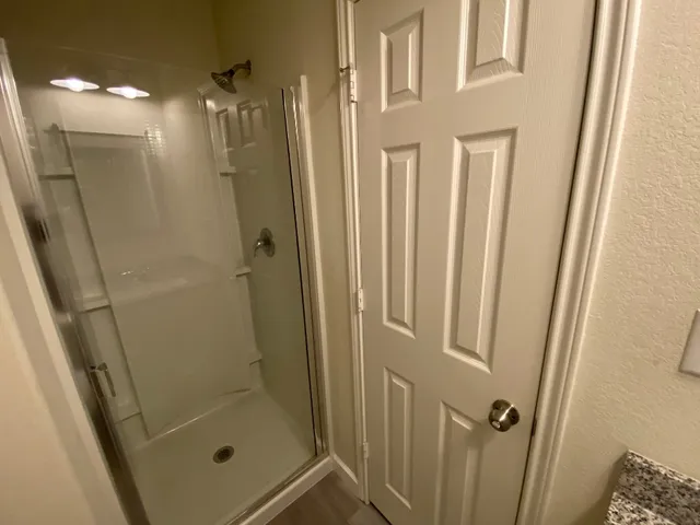 a bathroom with a shower