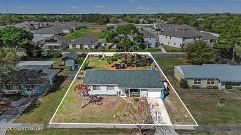 an aerial view of a house