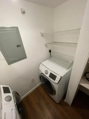 a view of a storage and utility room