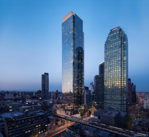 a city view with tall buildings