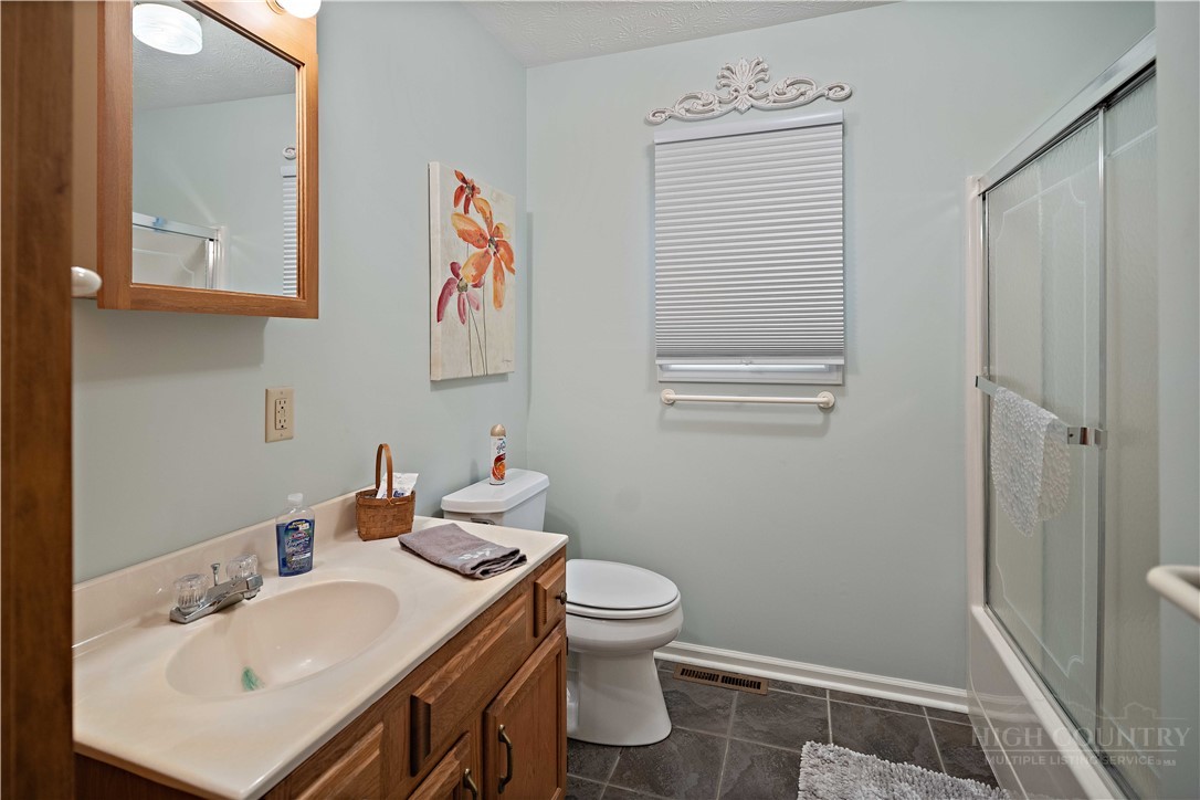 265 Leatherwood Road Banner Elk, NC 28604 - Photo 24 of 42 a bathroom with a sink a toilet and shower