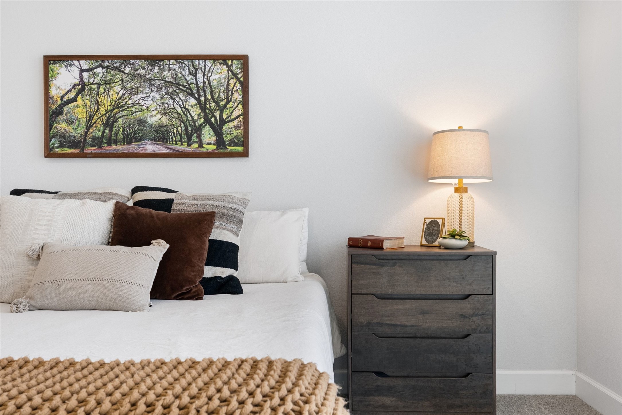 321 Allegheny Way Kyle, TX 78640 - Photo 6 of 40 a bedroom with a bed and a painting on the wall