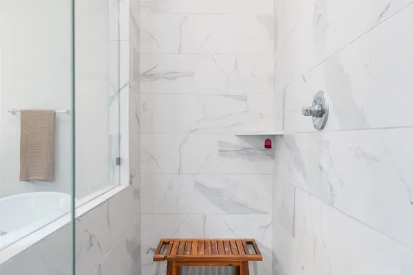 a bathroom with a shower