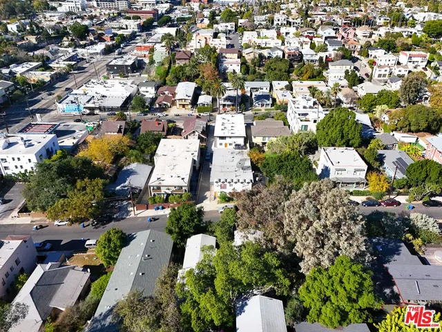 a view of a city with tall buildings