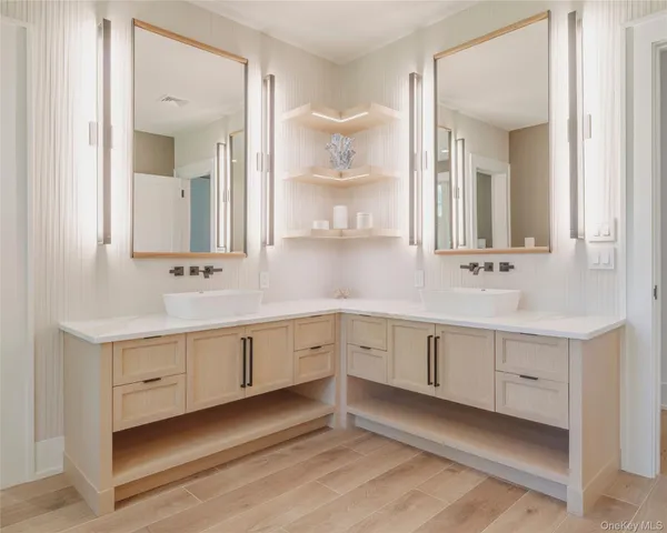 a view of a yard with plants and garden