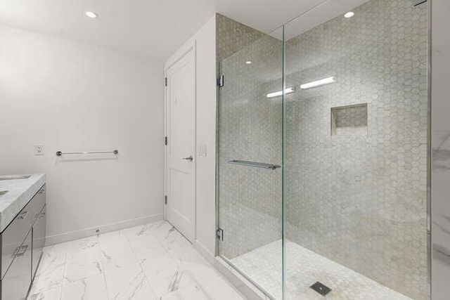 a bathroom with a shower