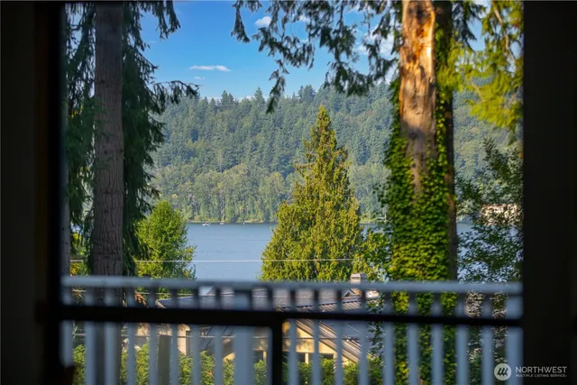 a view of yard from deck