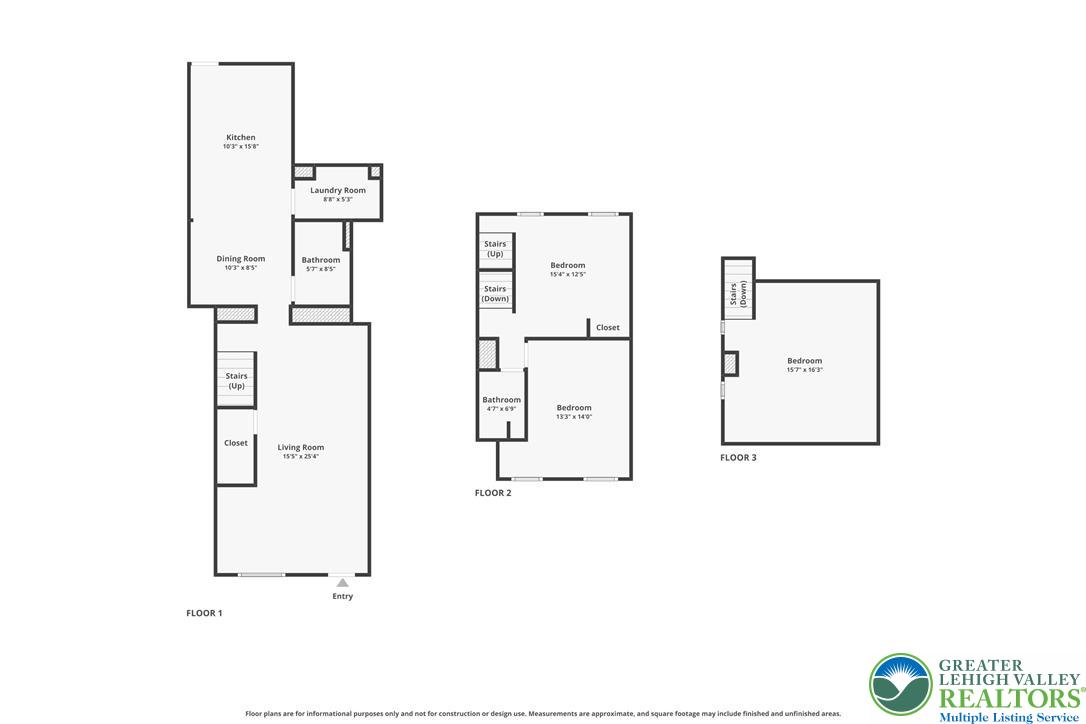 12 South Front Street Coplay, PA 18037 - Photo 18 of 41 Explore the comprehensive layout of this residence, showcasing each floor's distinct areas for modern living.