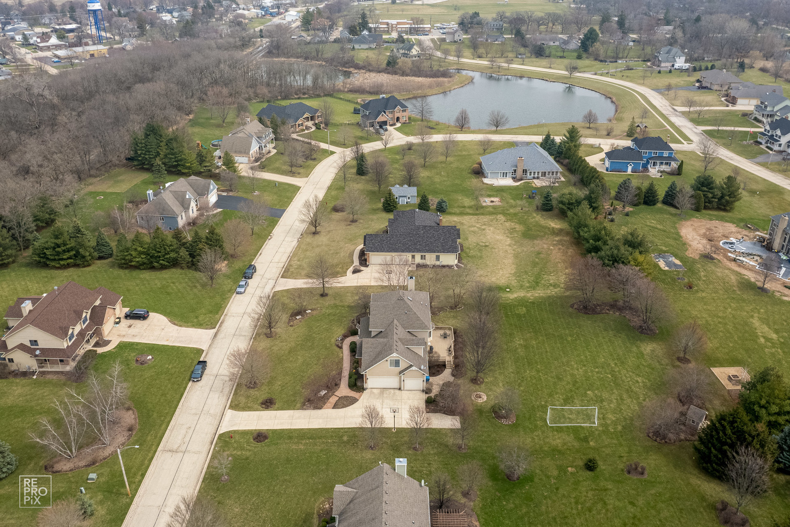 355 Meadow View Burlington, IL 60109 - Photo 32 of 37 an aerial view of a house with outdoor space lake view