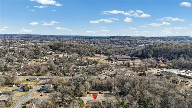 an aerial view of a city