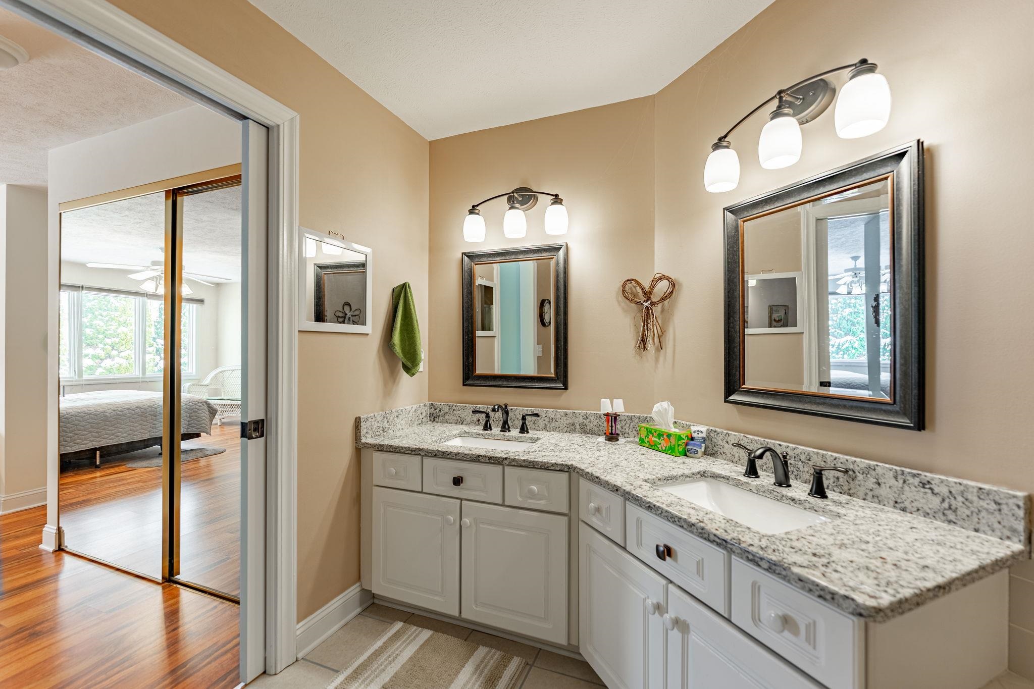 225 Secretariat's Way Belvidere, IL 61008 - Photo 18 of 41 a bathroom with a granite countertop sink and a mirror