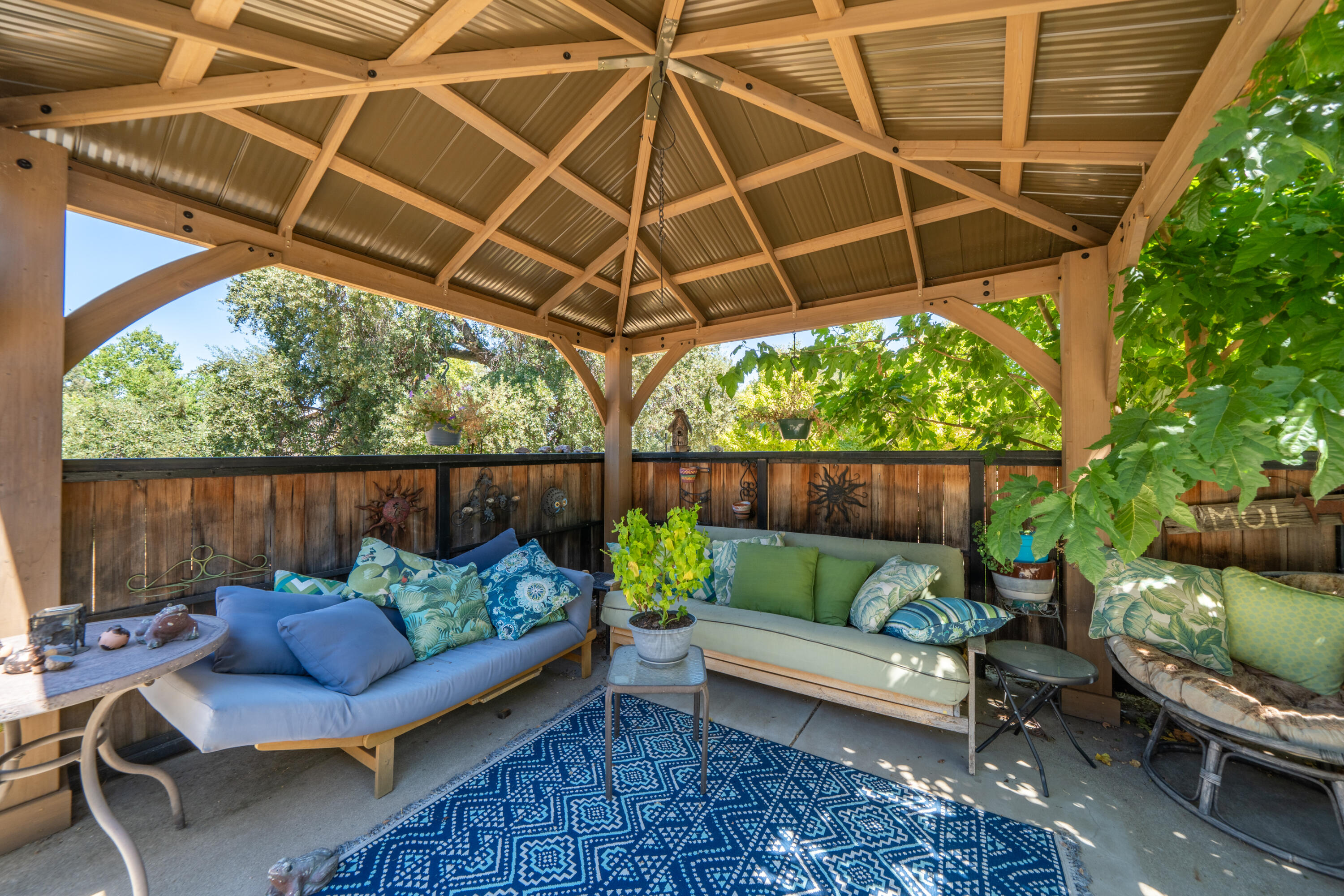 8533 Maynard Road Palo Cedro, CA 96073 - Photo 40 of 100 a outdoor living space with furniture and garden view