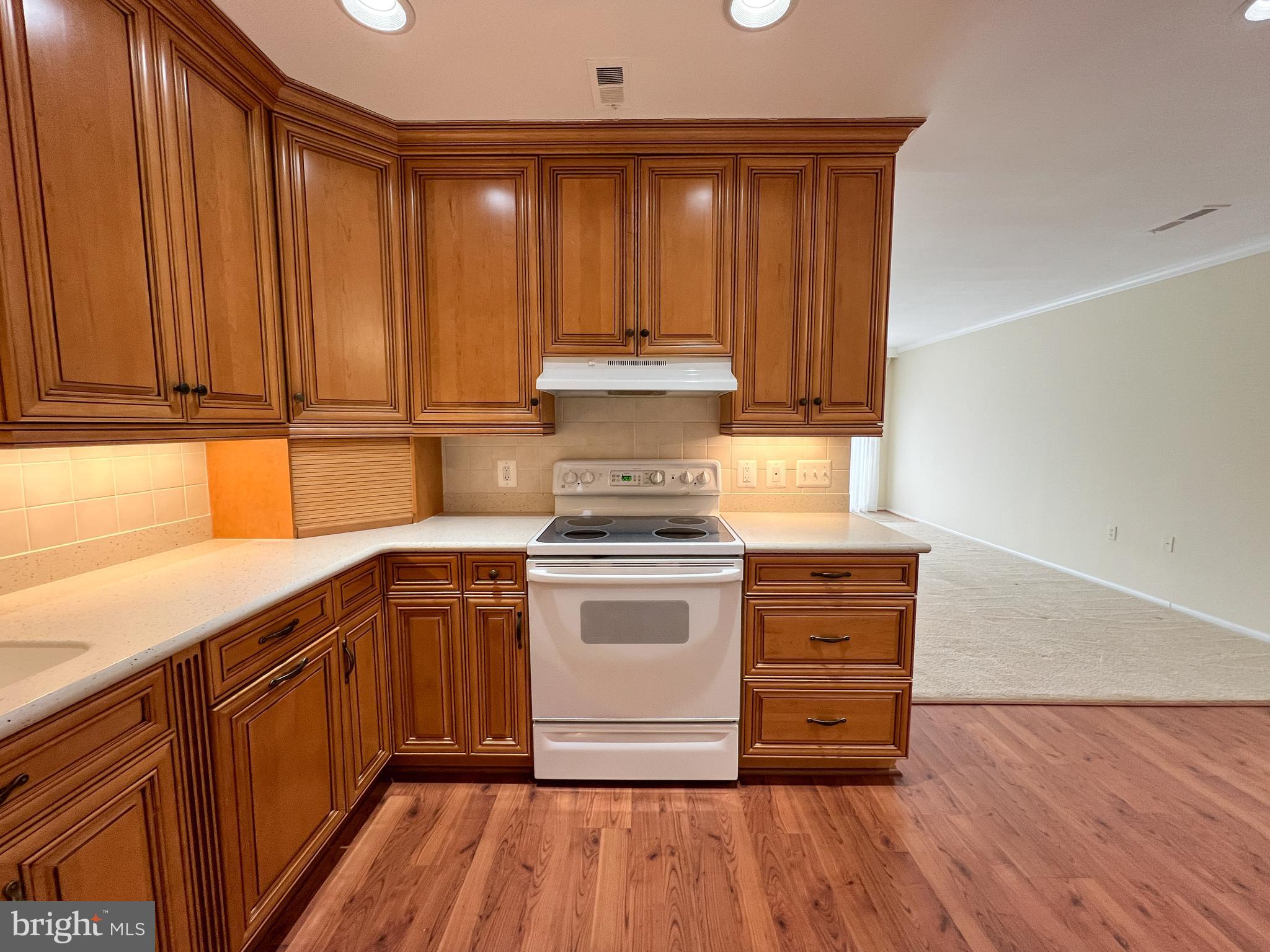 3163 Adderley Court Silver Spring, MD 20906 - Photo 15 of 26 a kitchen with kitchen island granite countertop wooden cabinets and a stove