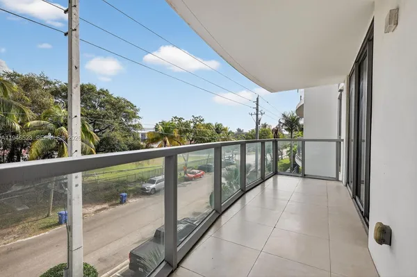 a view of a balcony
