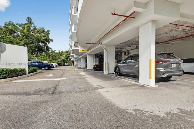 a view of a car garage