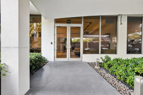 front view of a house with a glass door