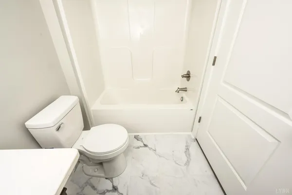 a bathroom with a toilet and a bathtub