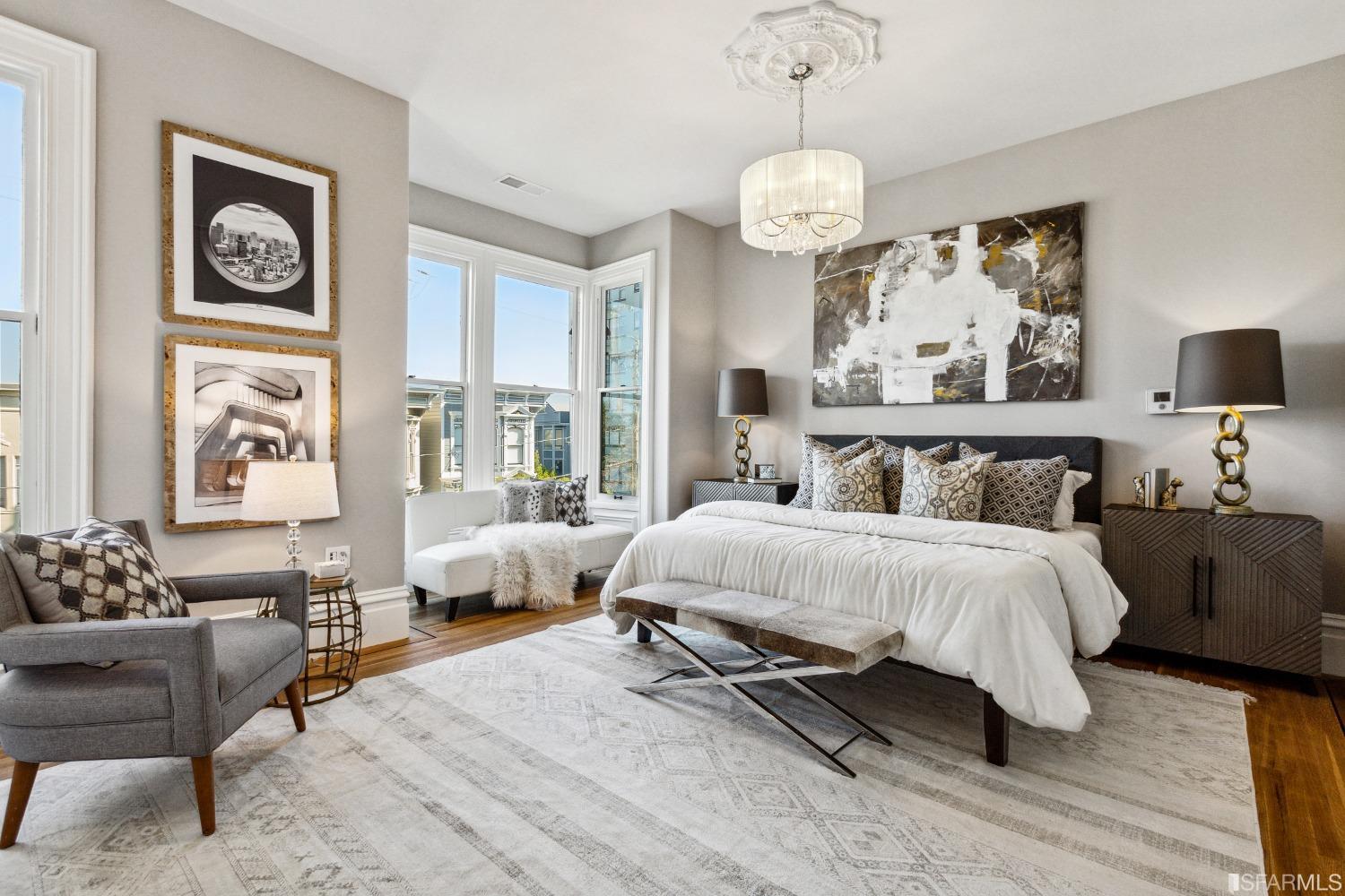 151 Broderick Street San Francisco, CA 94117 - Photo 17 of 39 a bed room with a bed and a couch