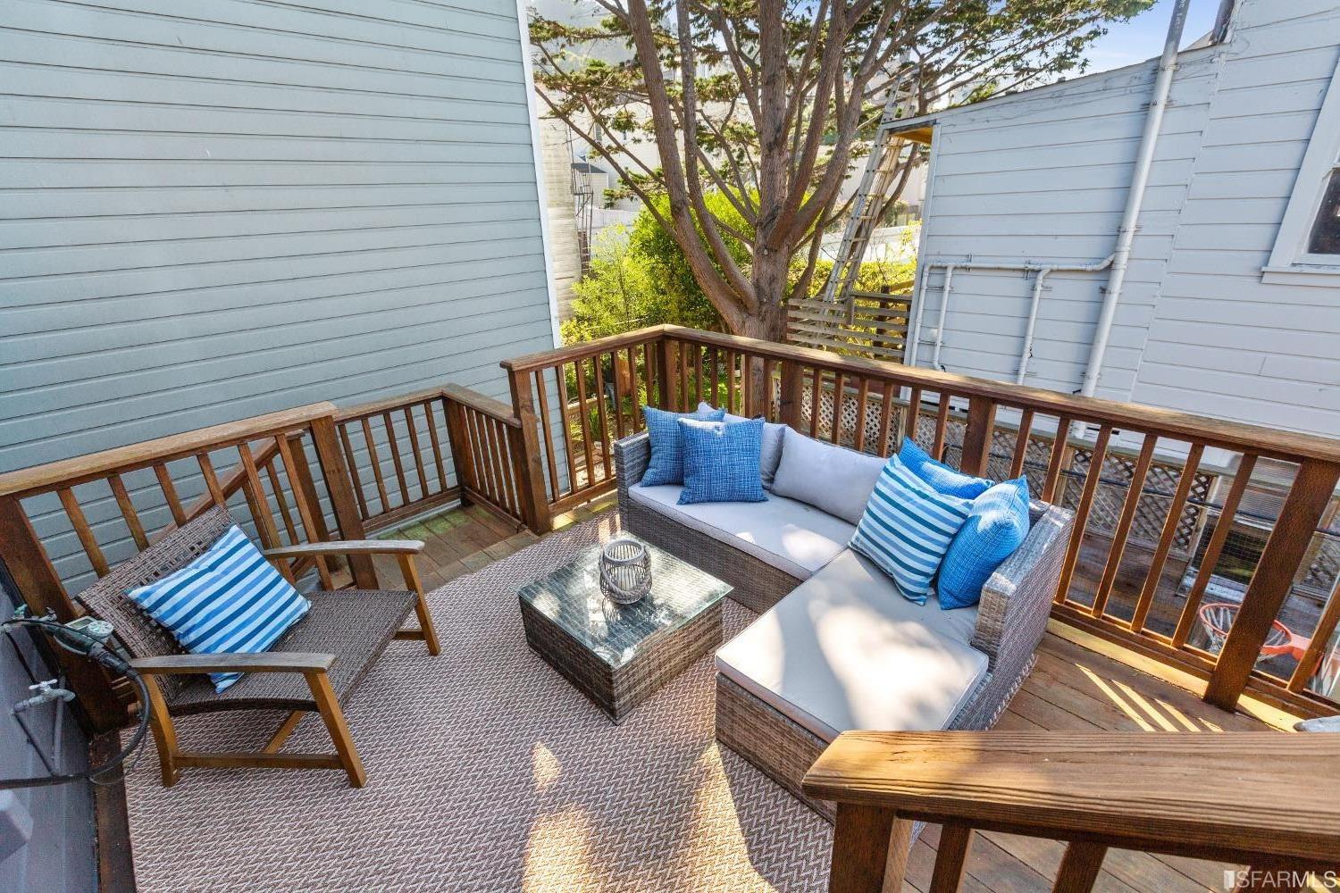 151 Broderick Street San Francisco, CA 94117 - Photo 26 of 39 a view of balcony with wooden floor and outdoor seating