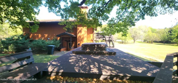a view of a yard with an outdoor space