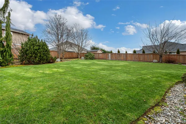 a view of a big yard next to a building