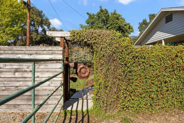 a side view of a house with a tree