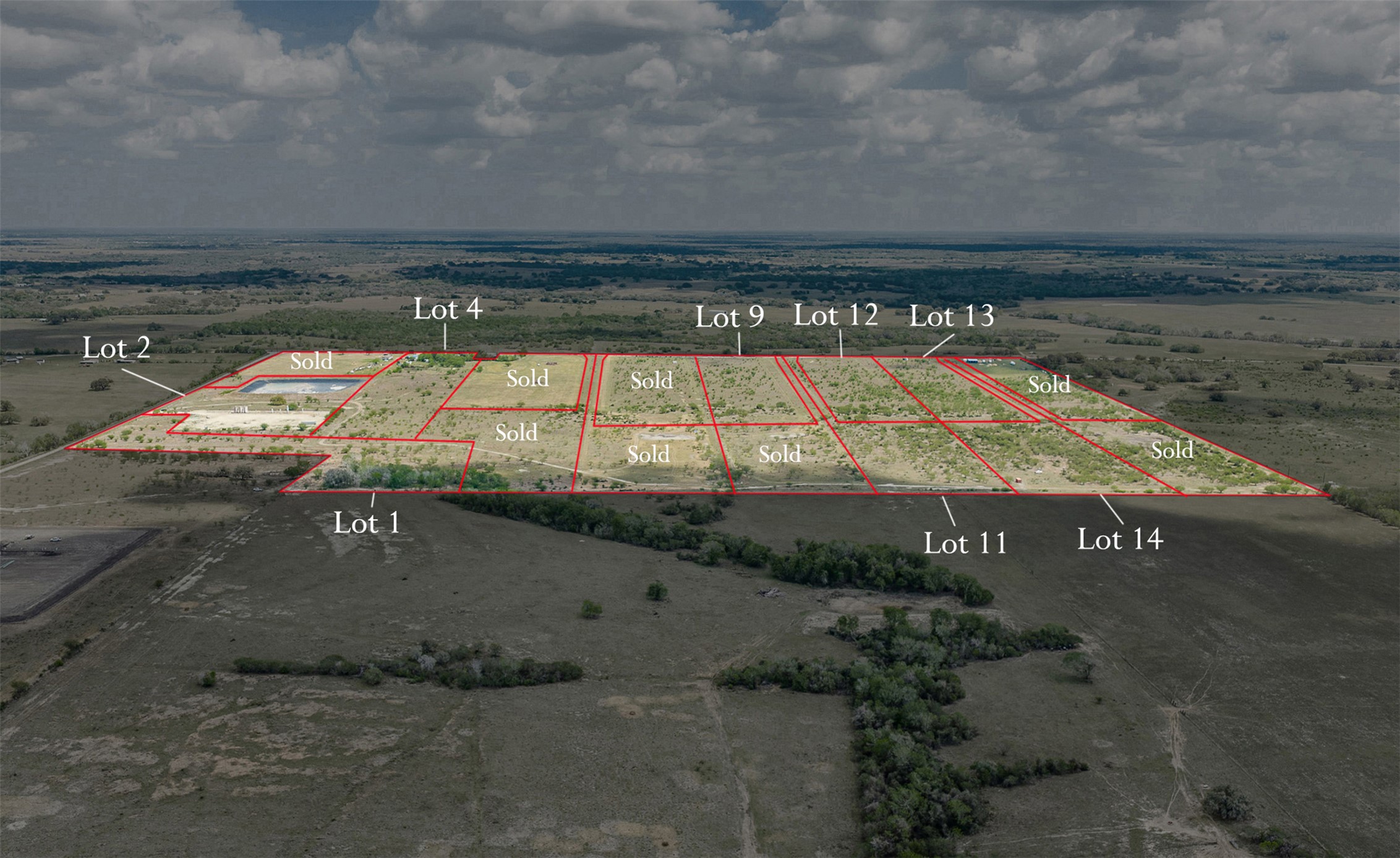 20.02-acres Concrete-Edgar Road Cuero, TX 77954 - Photo 4 of 20 Overview of rural landscape with property boundaries highlighted