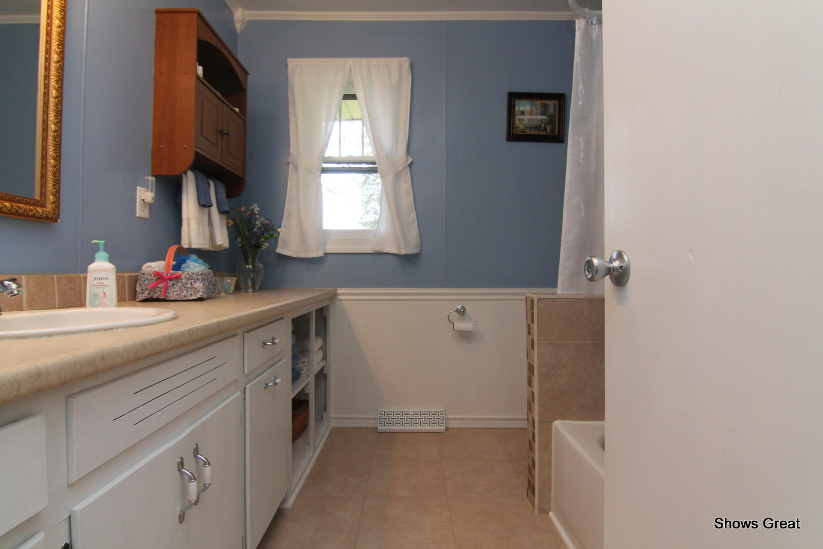 1641 Morgans Mill Road Goodview, VA 24095 - Photo 9 of 50 a bathroom with a sink a mirror and a bathtub