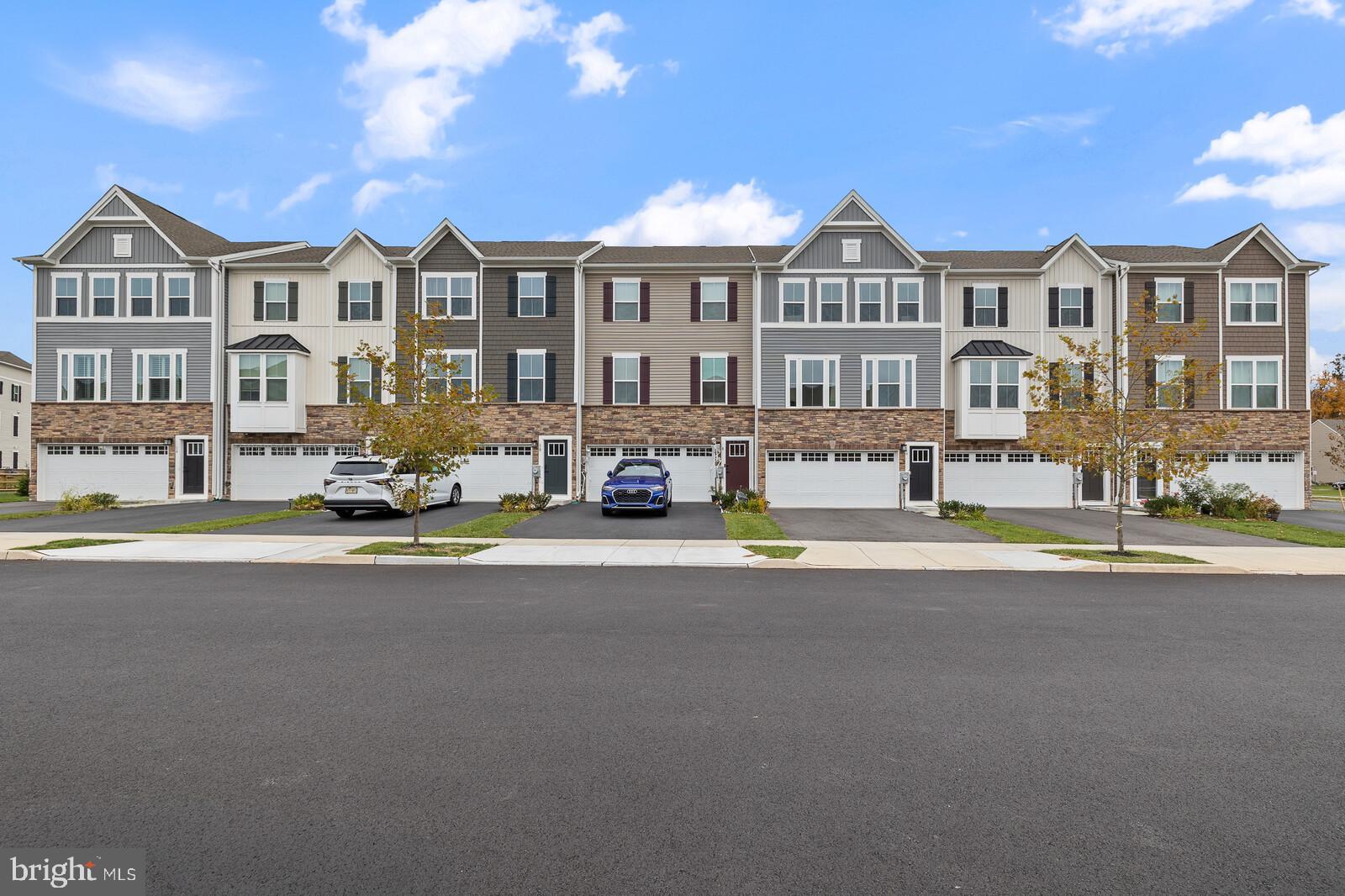 a front view of a building with street view