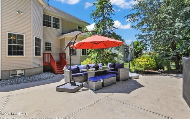 a view of a trees with a yard