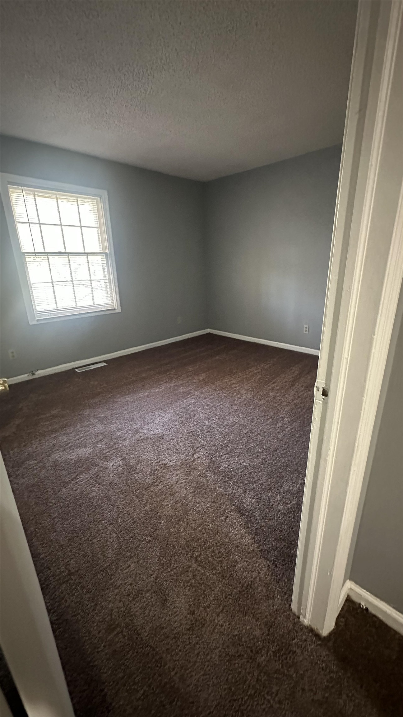 3811 South Mendenhall Road, Unit 3811 Memphis, TN 38115 - Photo 3 of 18 Spare room with a textured ceiling, dark colored carpet, and baseboards