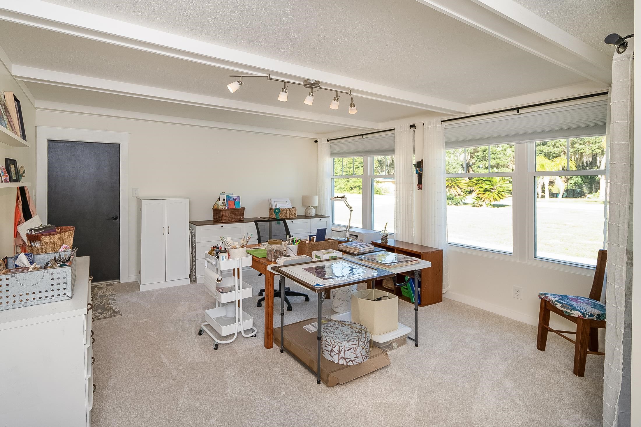 123 Esperanza Grove Road East Palatka, FL 32131 - Photo 32 of 59 Home office with beam ceiling and light colored carpet