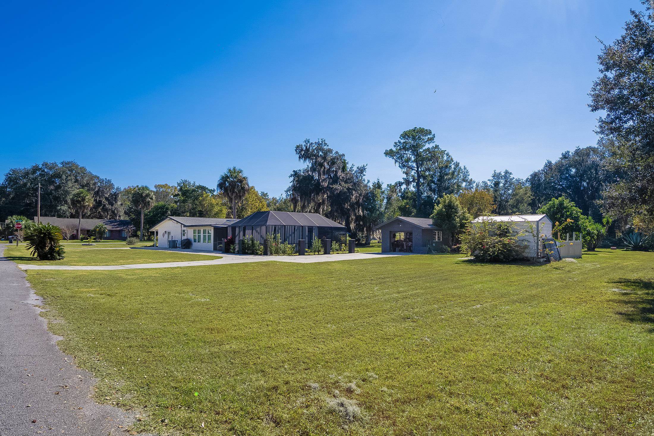 123 Esperanza Grove Road East Palatka, FL 32131 - Photo 35 of 59 View of grassy yard featuring view of scattered trees and a lanai