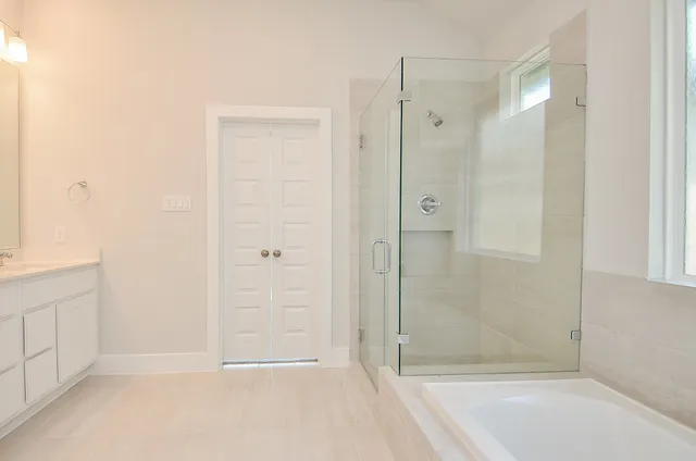 a bathroom with a shower
