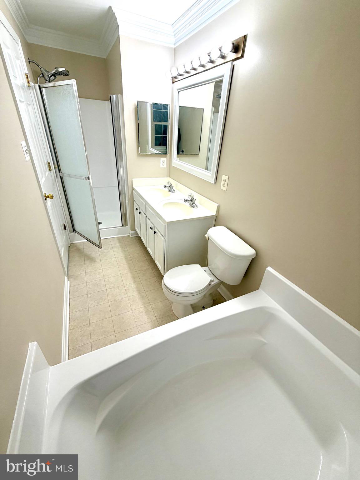 10158 Tree Frog Place White Plains, MD 20695 - Photo 21 of 25 a bathroom with a double vanity sink and mirror