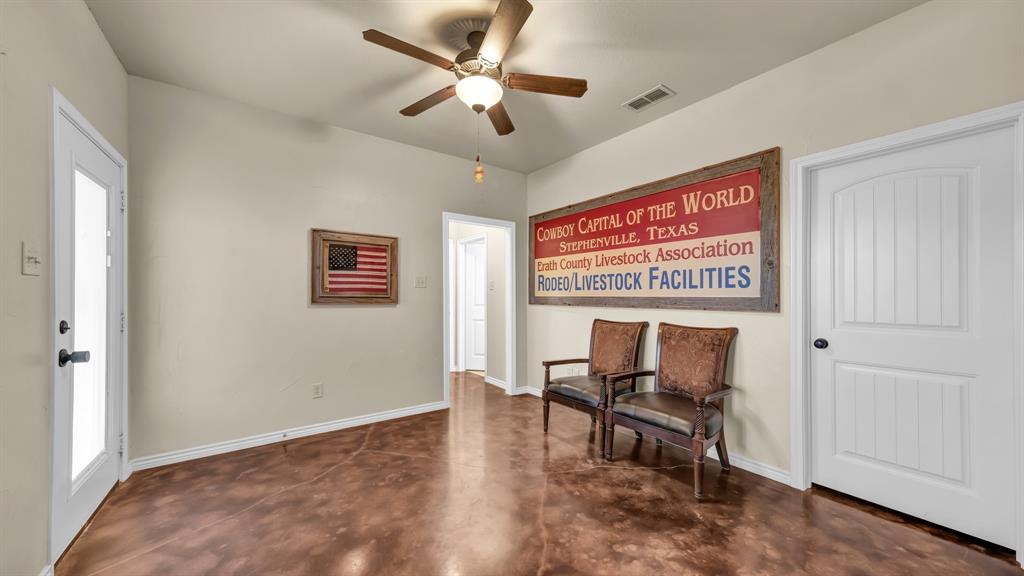 120 Bunkhouse Road Stephenville, TX 76401 - Photo 40 of 40 a workspace room with furniture and a ceiling fan