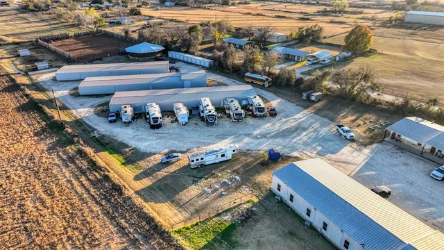an aerial view of a house