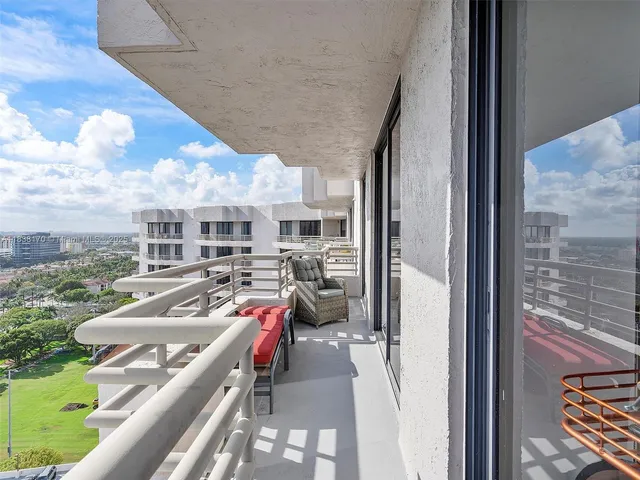 a view of city from balcony