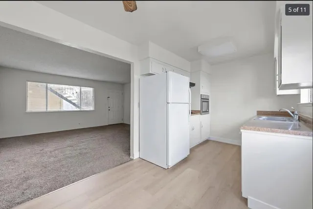 a view of a kitchen with closet