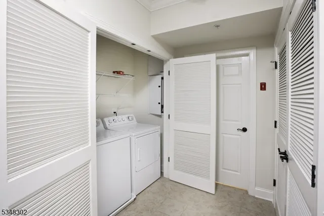 a spacious bathroom with a shower