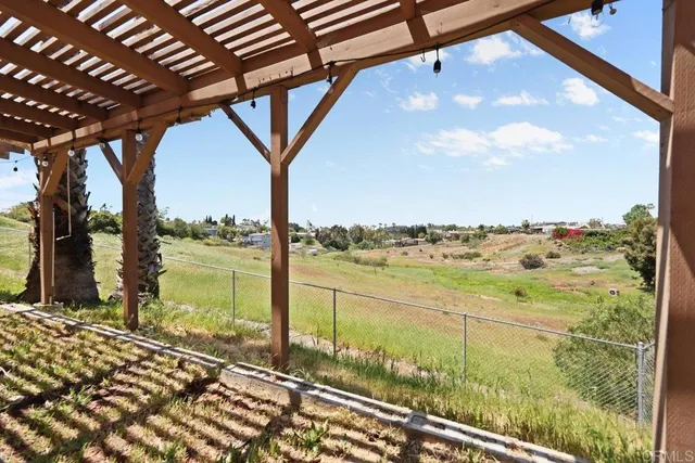 a view of lake from a balcony