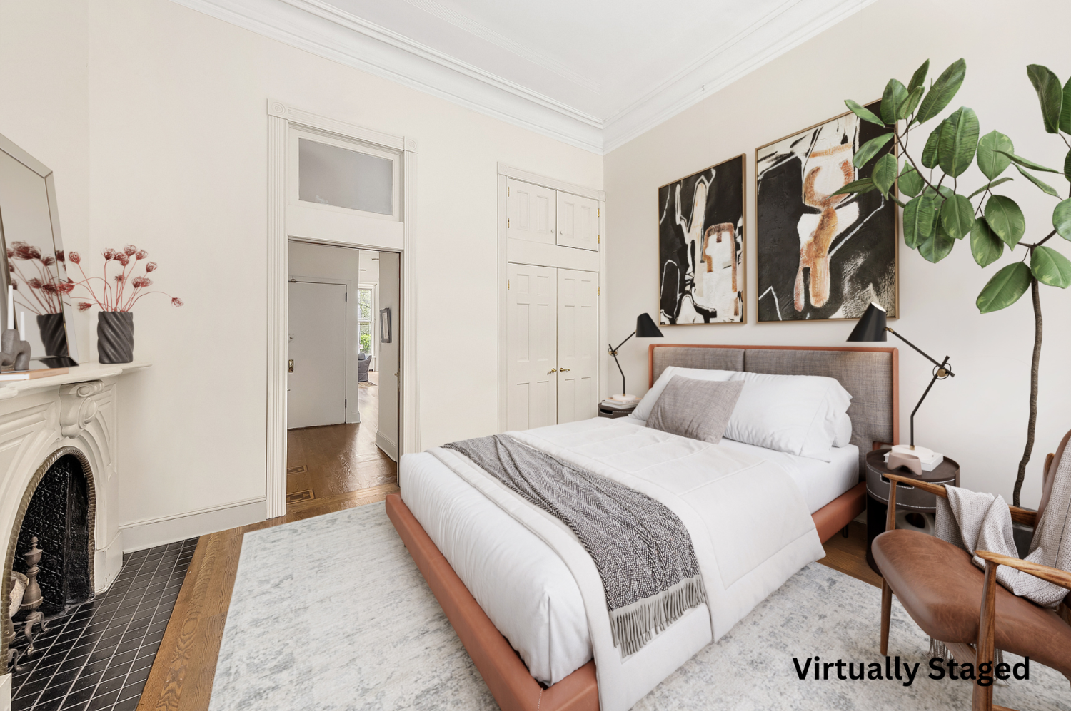 48 East 83rd Street, Unit GARDEN Manhattan, NY 10028 - Photo 7 of 16 a bedroom with a bed and a couch