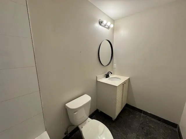a bathroom with a toilet and a bathtub
