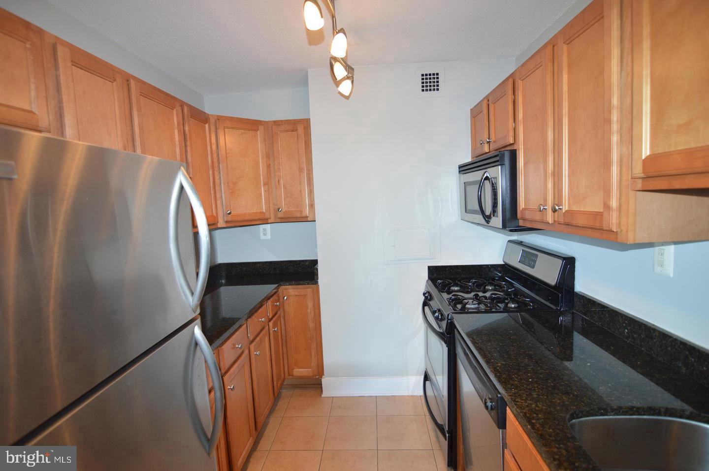 1220 Blair Mill Road, Unit 1007 Silver Spring, MD 20910 - Photo 7 of 27 a kitchen with stainless steel appliances granite countertop a refrigerator a stove and a sink