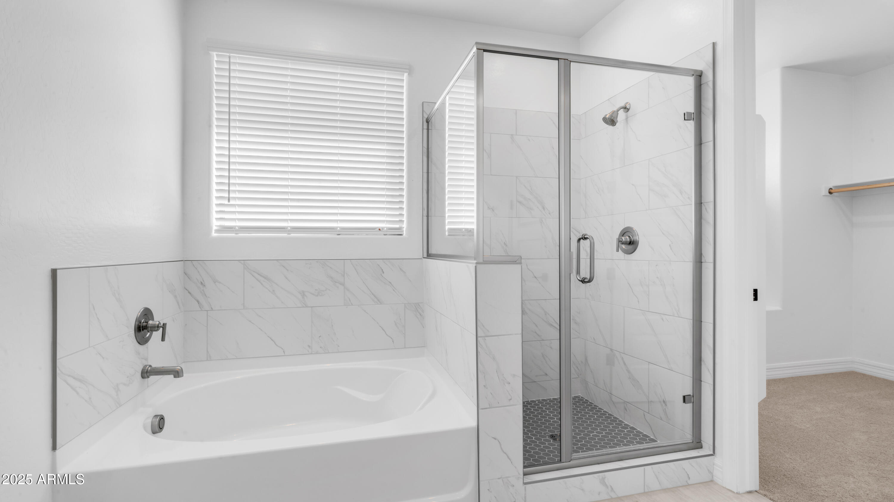 13359 West Eagle Feather Road Peoria, AZ 85383 - Photo 19 of 33 a bathroom with a bathtub and a shower