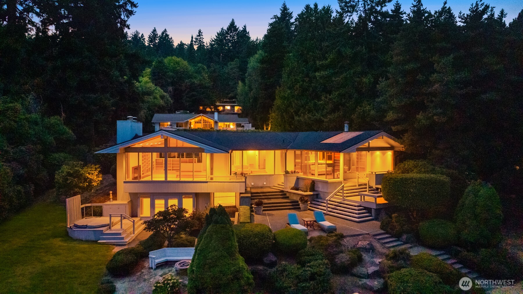 4802 East Mercer Way Mercer Island, WA 98040 - Photo 16 of 33 a view of a house with swimming pool and garden