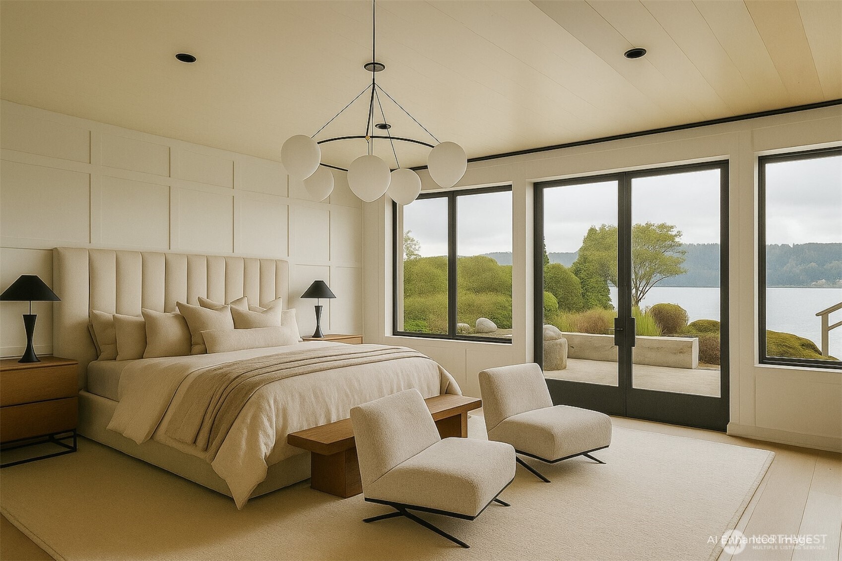 4802 East Mercer Way Mercer Island, WA 98040 - Photo 29 of 33 a bedroom with bed and large window